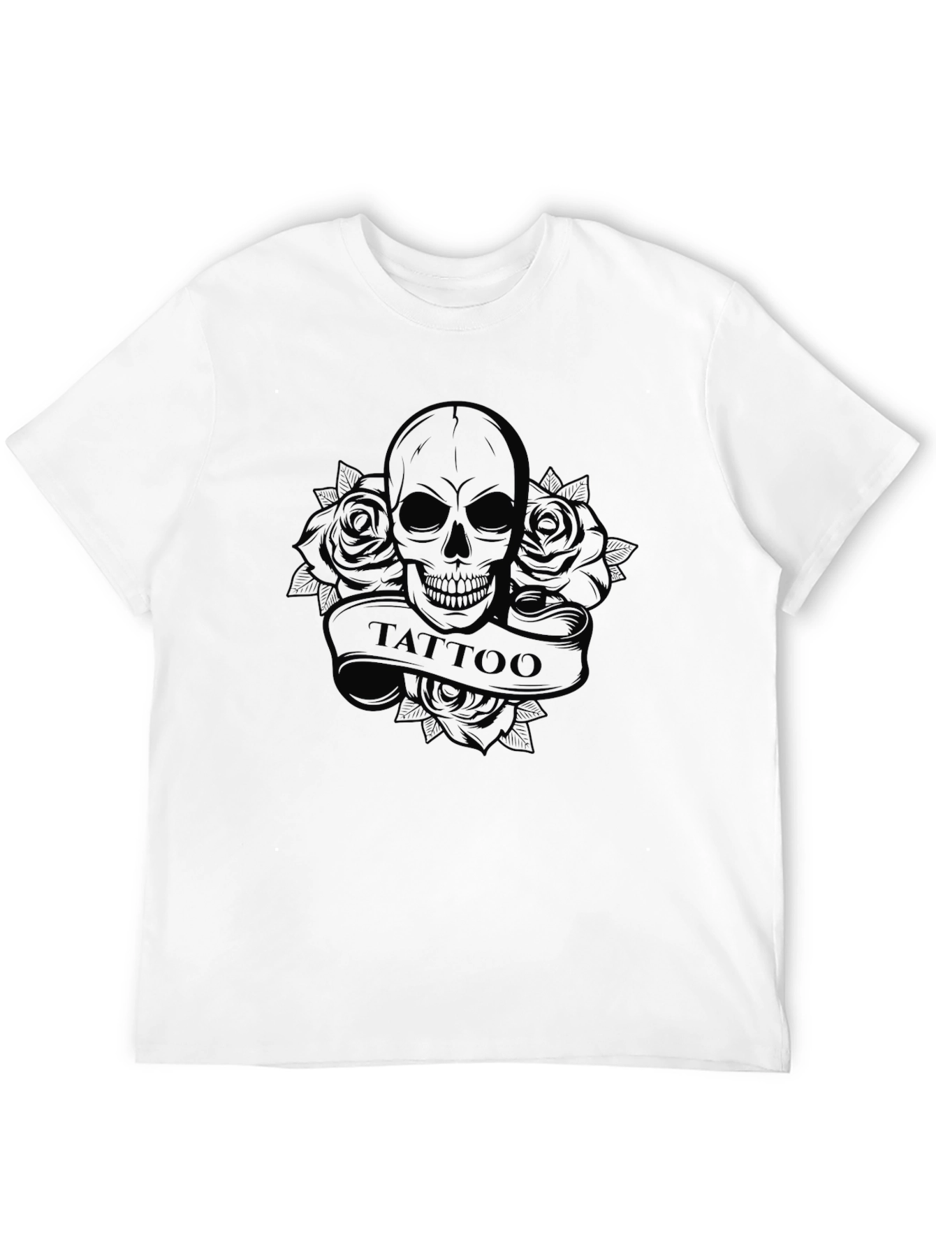 Skull & Roses Tattoo Graphic T-Shirt