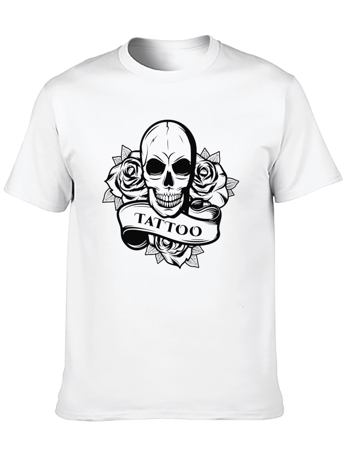 Skull & Roses Tattoo Graphic T-Shirt
