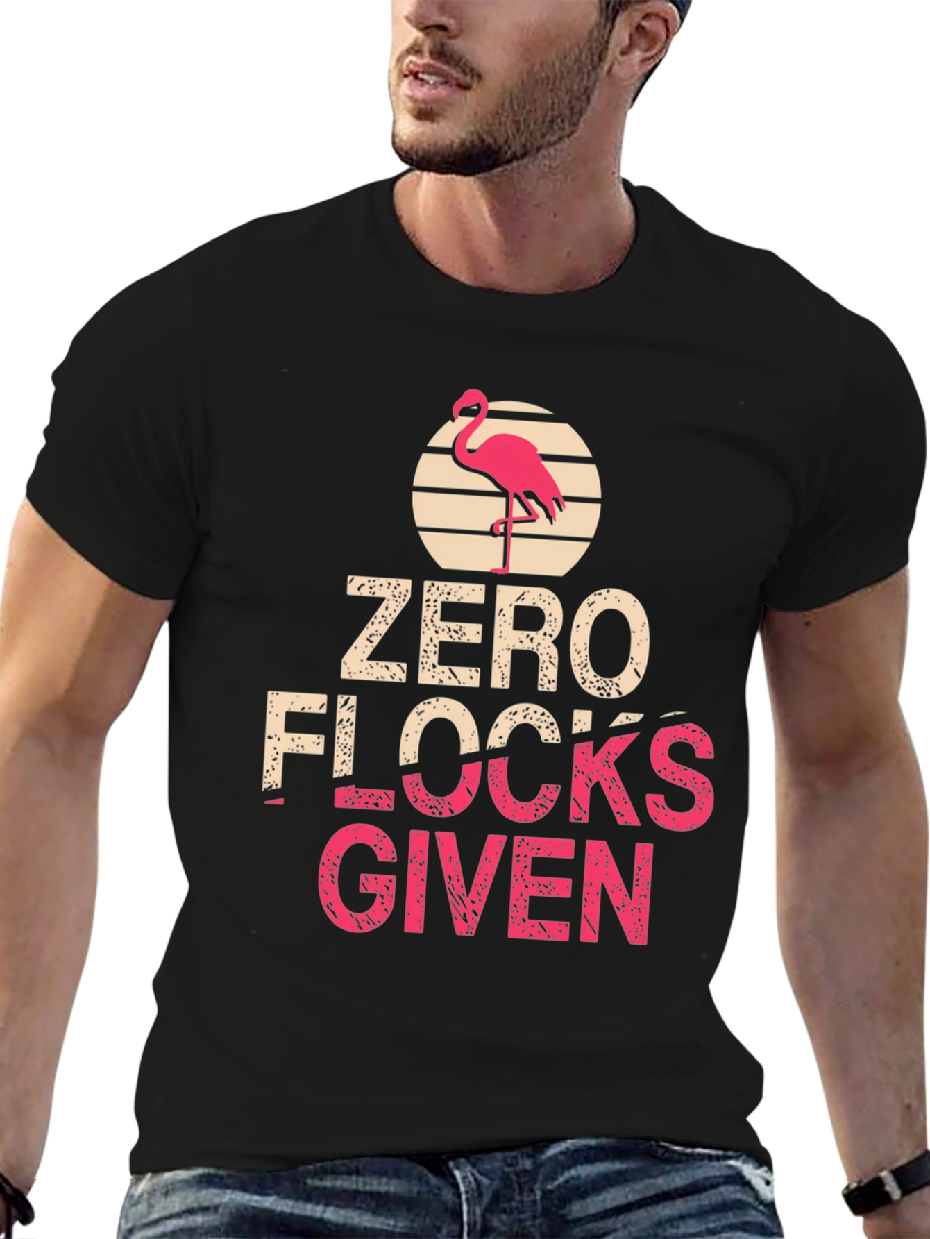 Zero Flocks Given T-Shirt - Flamingo Graphic