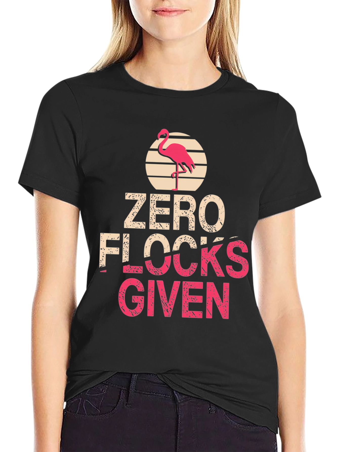 Zero Flocks Given T-Shirt - Flamingo Graphic