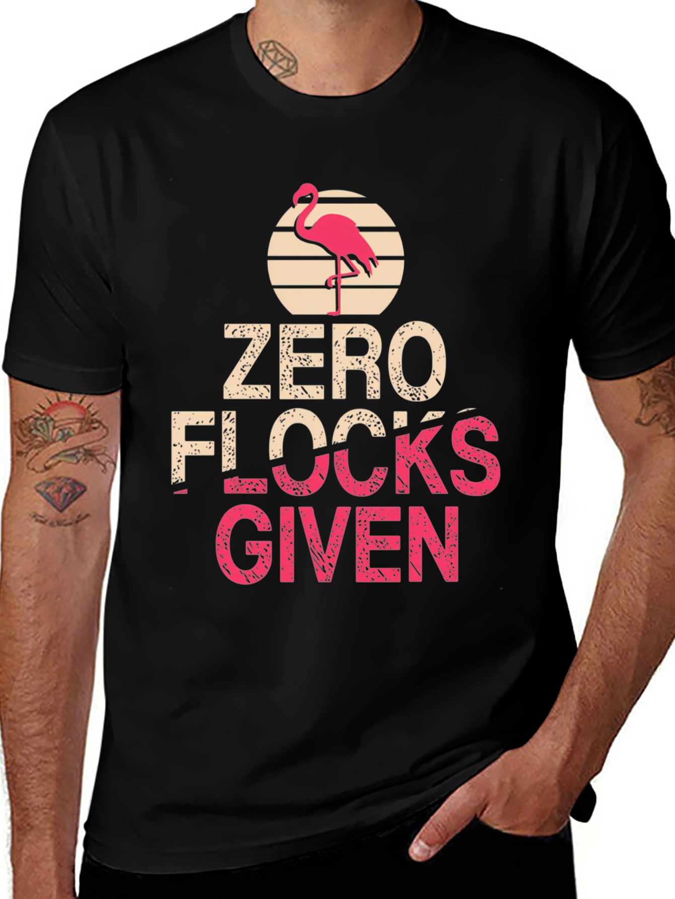 Zero Flocks Given T-Shirt - Flamingo Graphic