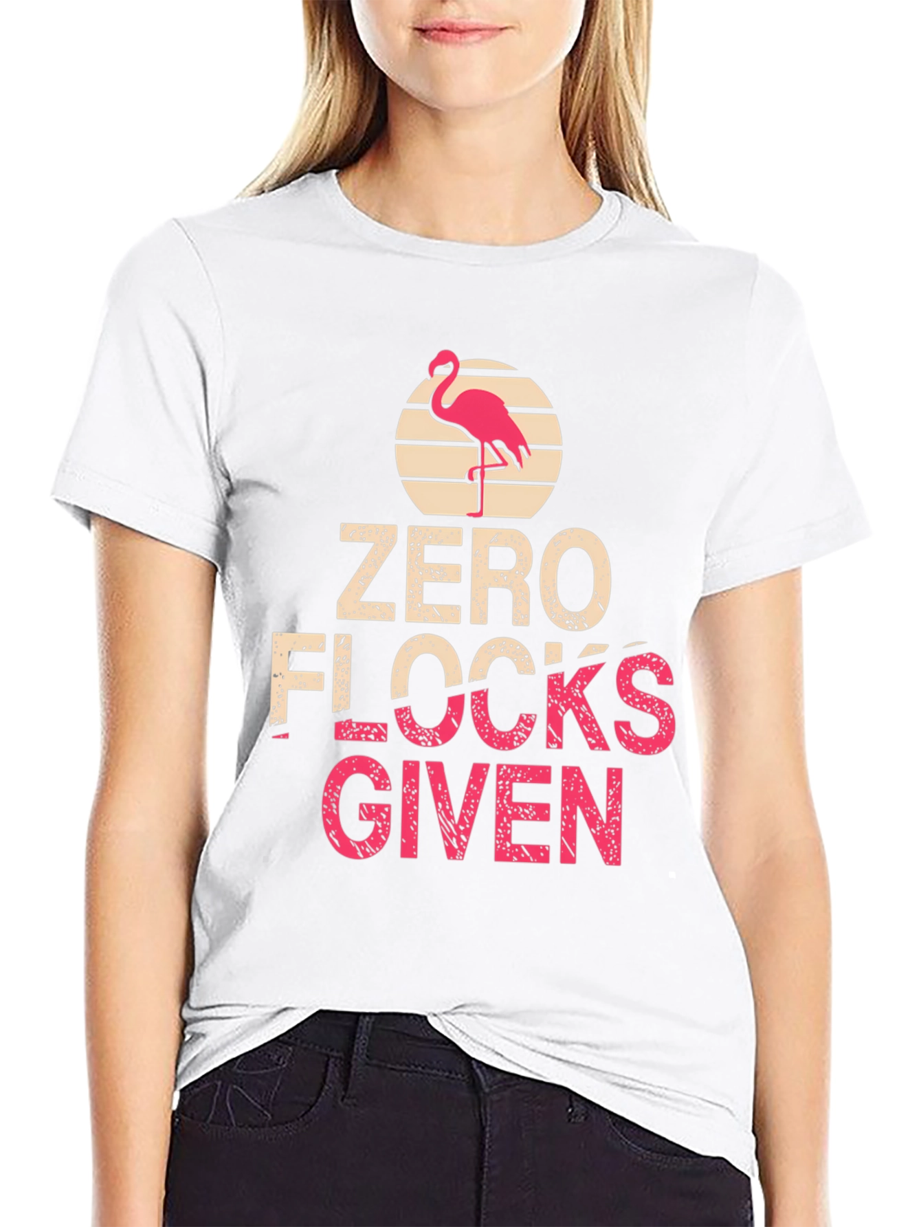 Zero Flocks Given T-Shirt - Flamingo Graphic