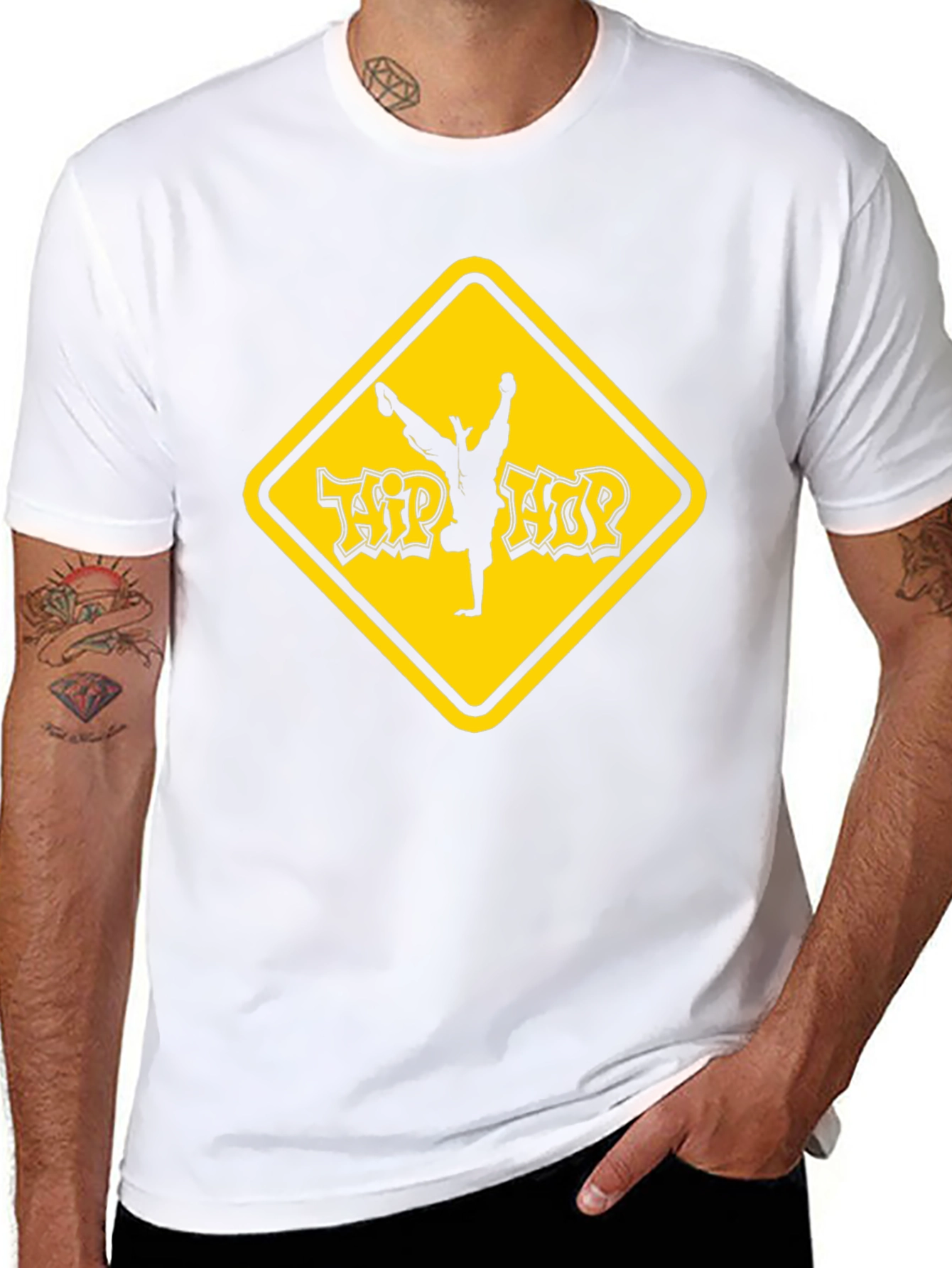 Hip Hop Dancer Graphic Tee - Black Cotton T-Shirt