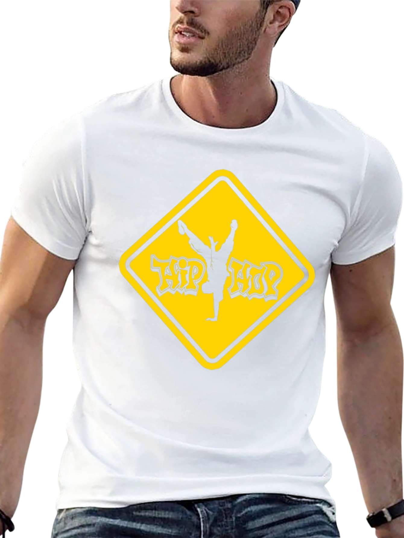 Hip Hop Dancer Graphic Tee - Black Cotton T-Shirt