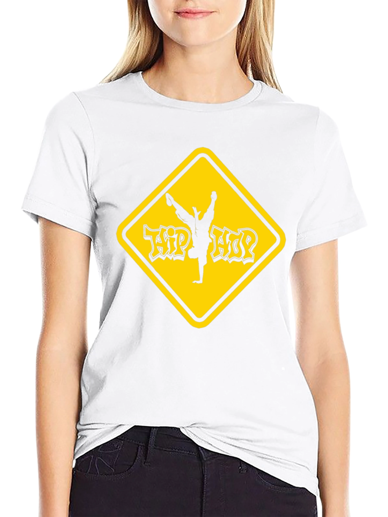 Hip Hop Dancer Graphic Tee - Black Cotton T-Shirt