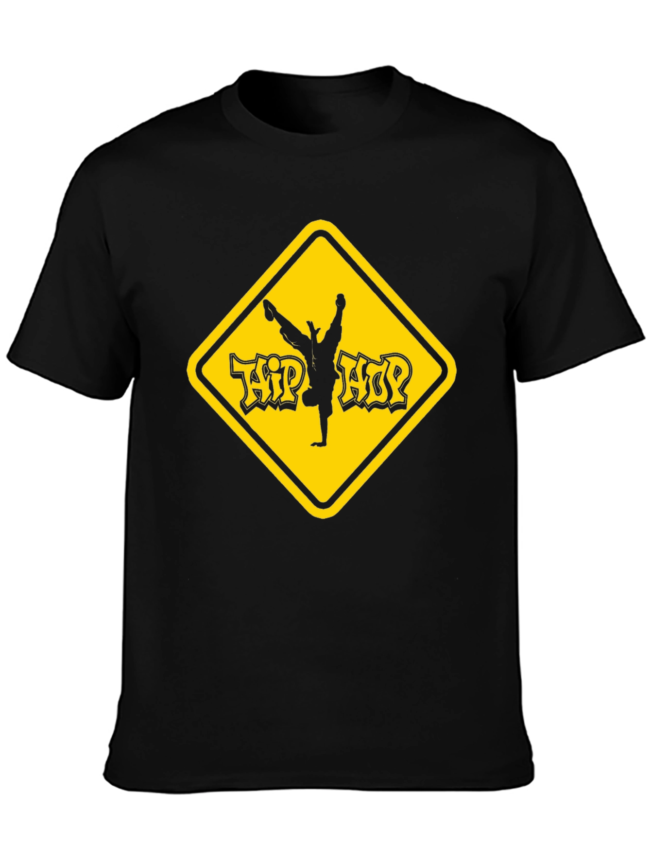 Hip Hop Dancer Graphic Tee - Black Cotton T-Shirt