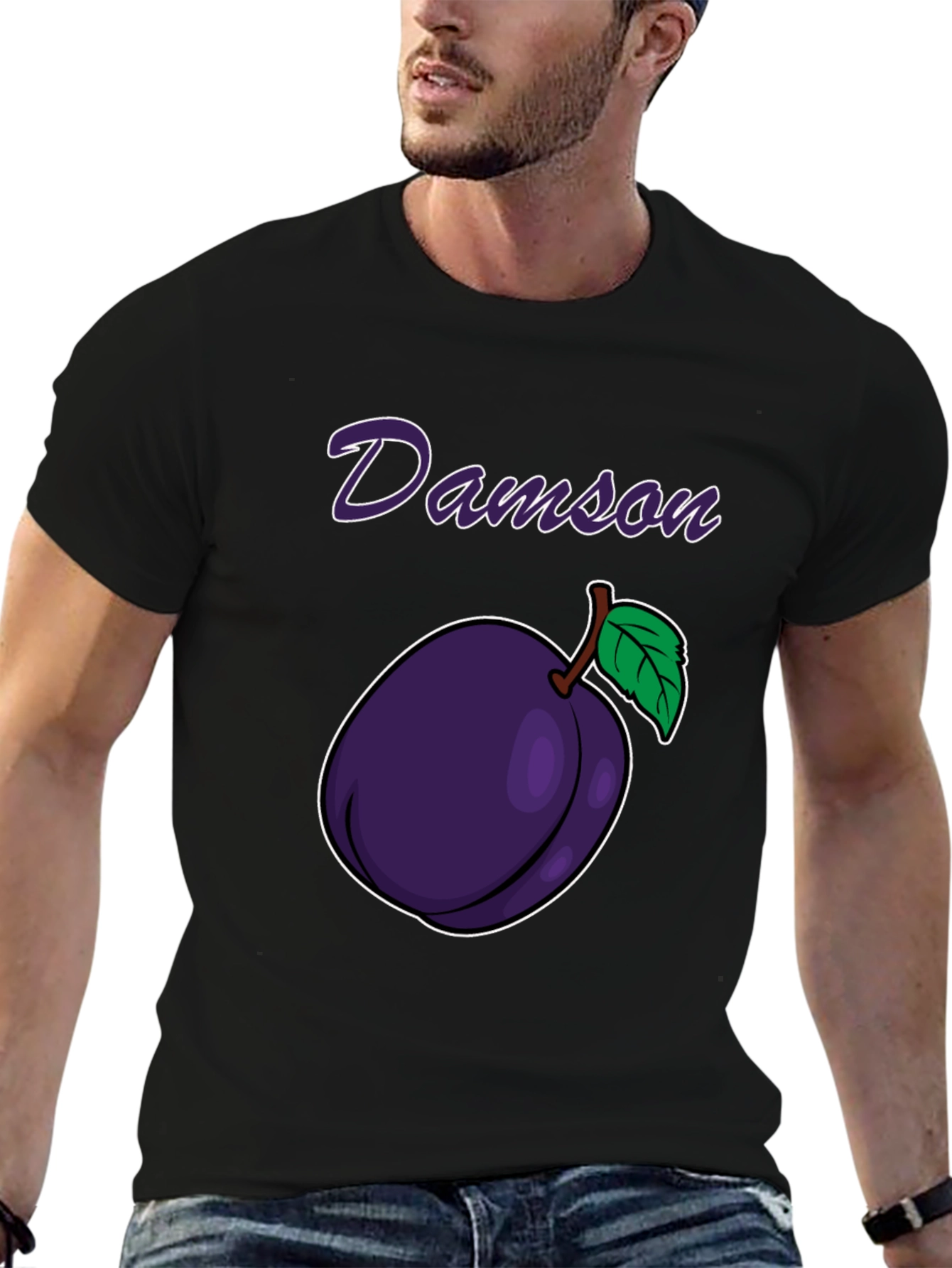 Damson Plum Graphic Tee - Black T-Shirt