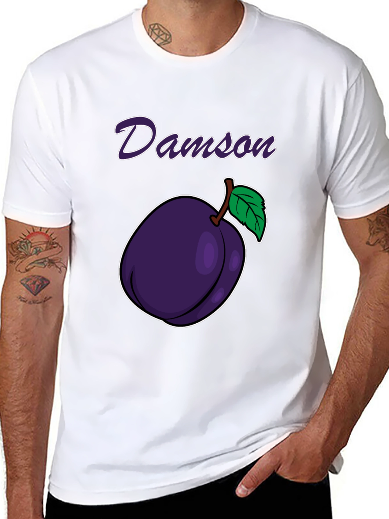 Damson Plum Graphic Tee - Black T-Shirt