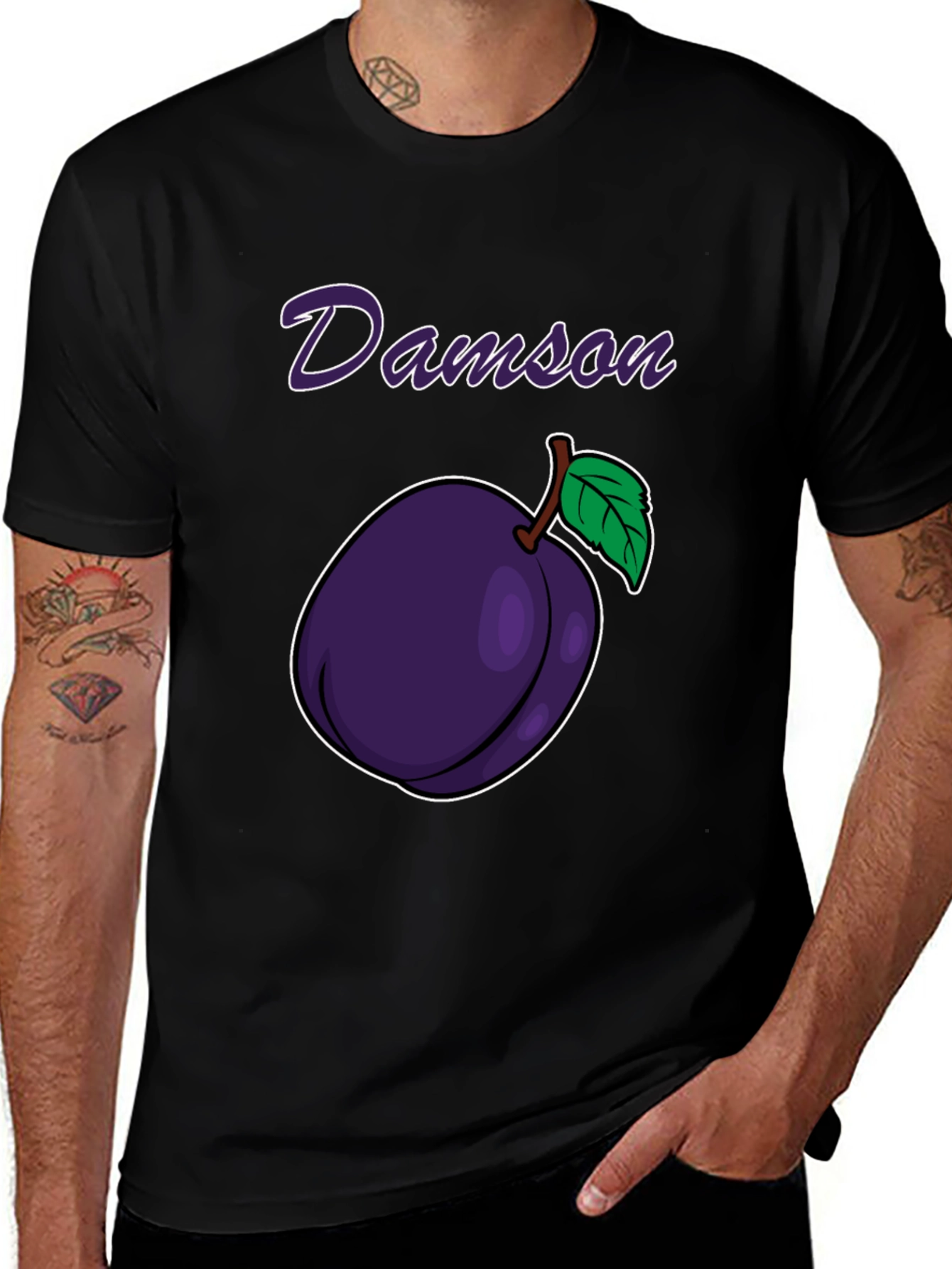 Damson Plum Graphic Tee - Black T-Shirt