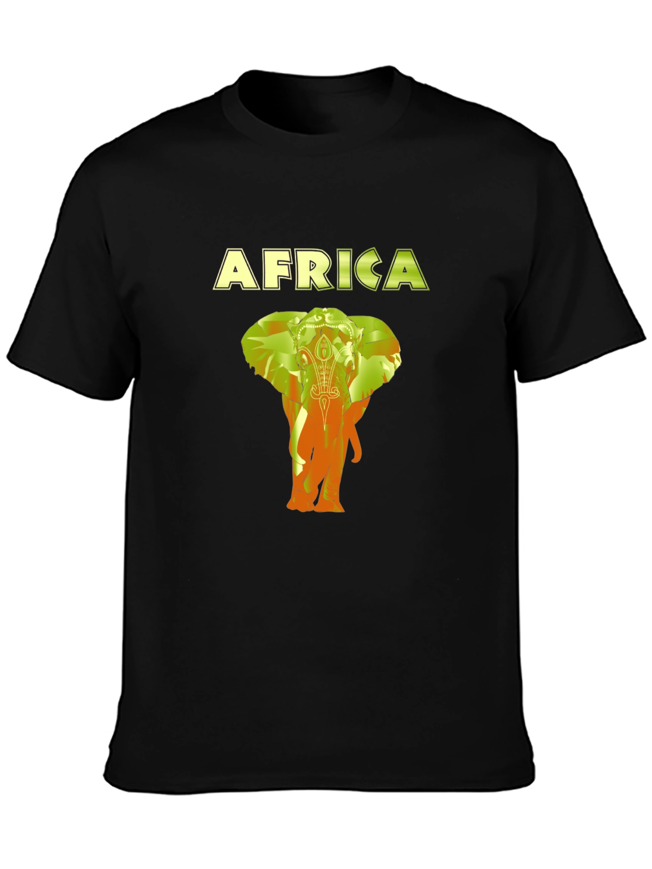 Africa Elephant Graphic Black T-Shirt