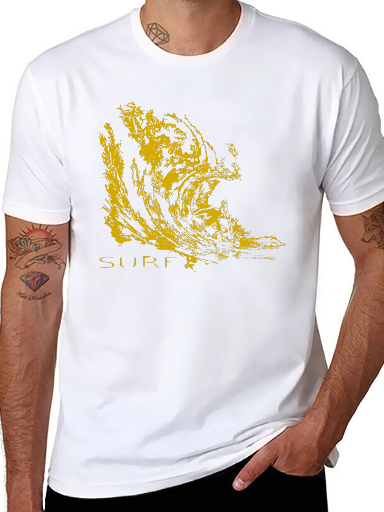 Surf Wave Graphic Black T-Shirt