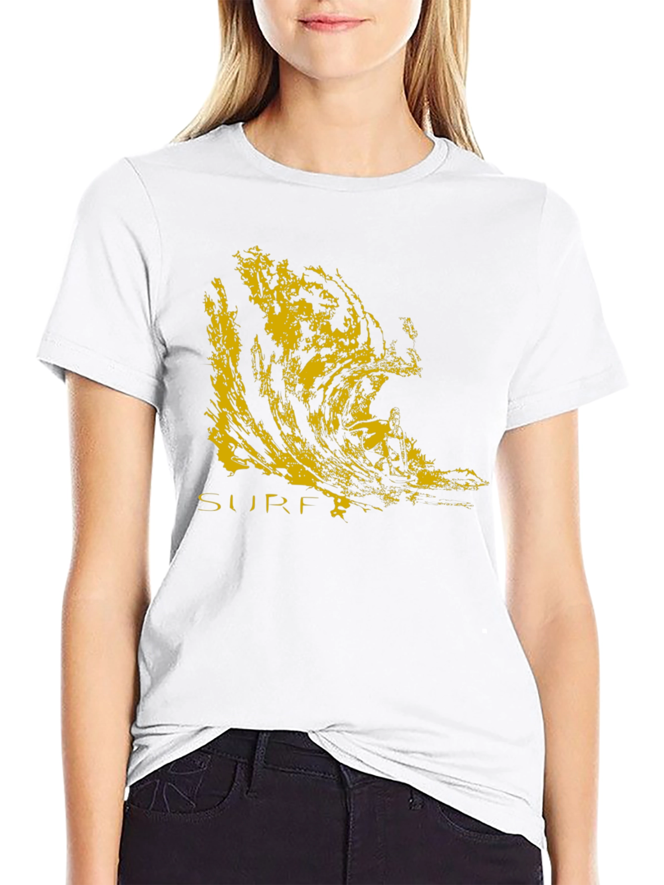 Surf Wave Graphic Black T-Shirt