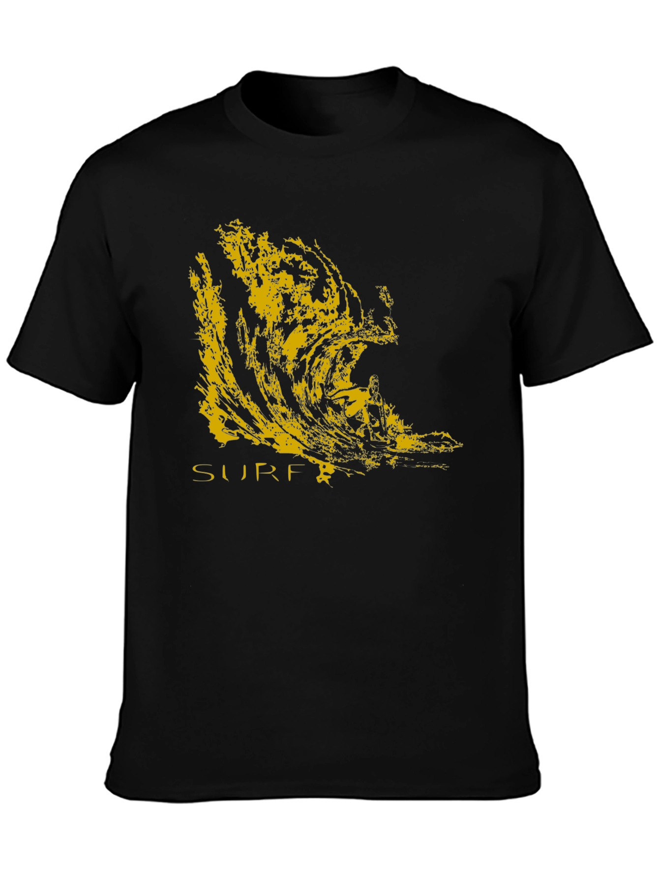 Surf Wave Graphic Black T-Shirt