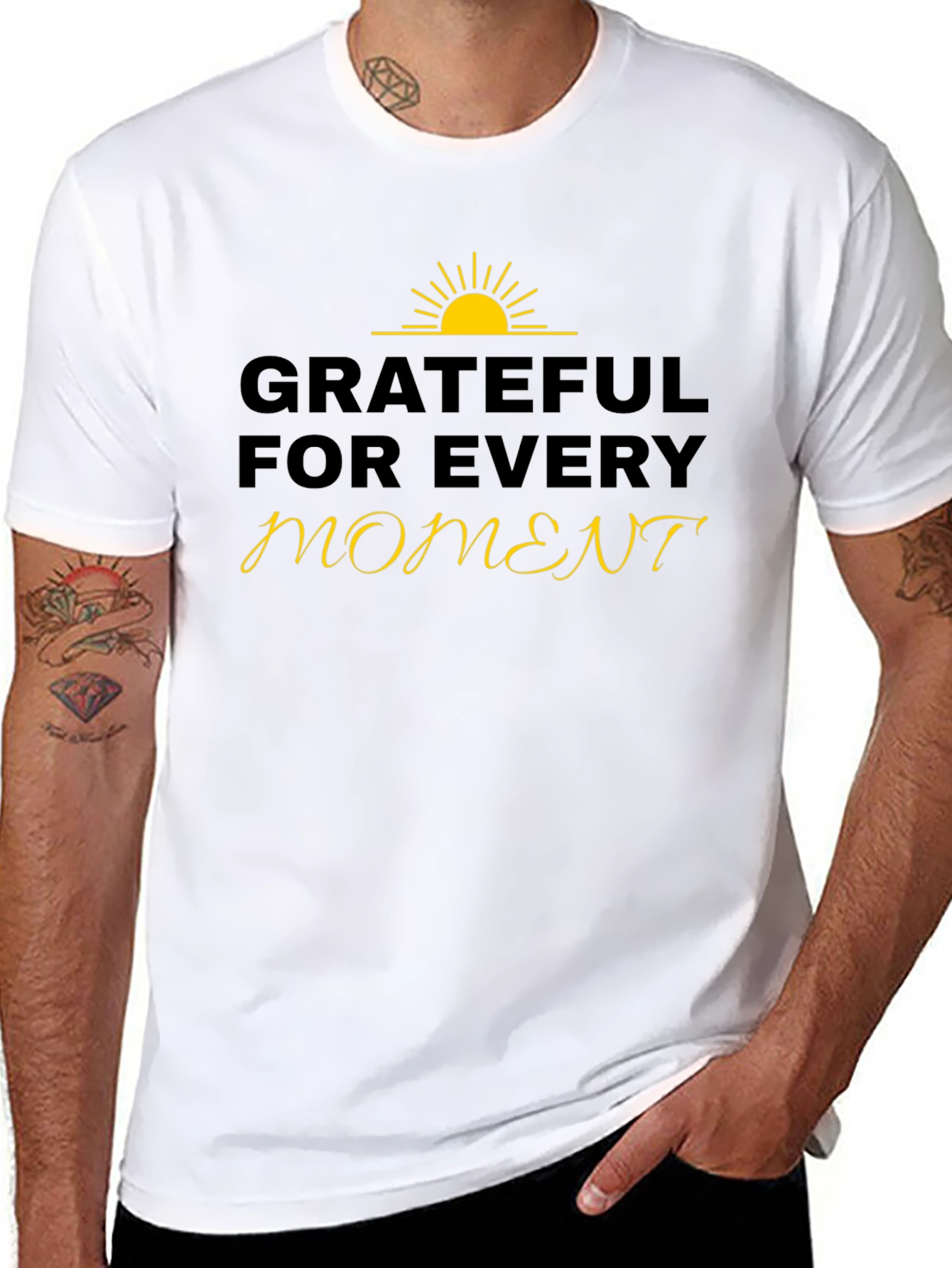 Grateful for Every Moment Black T-Shirt