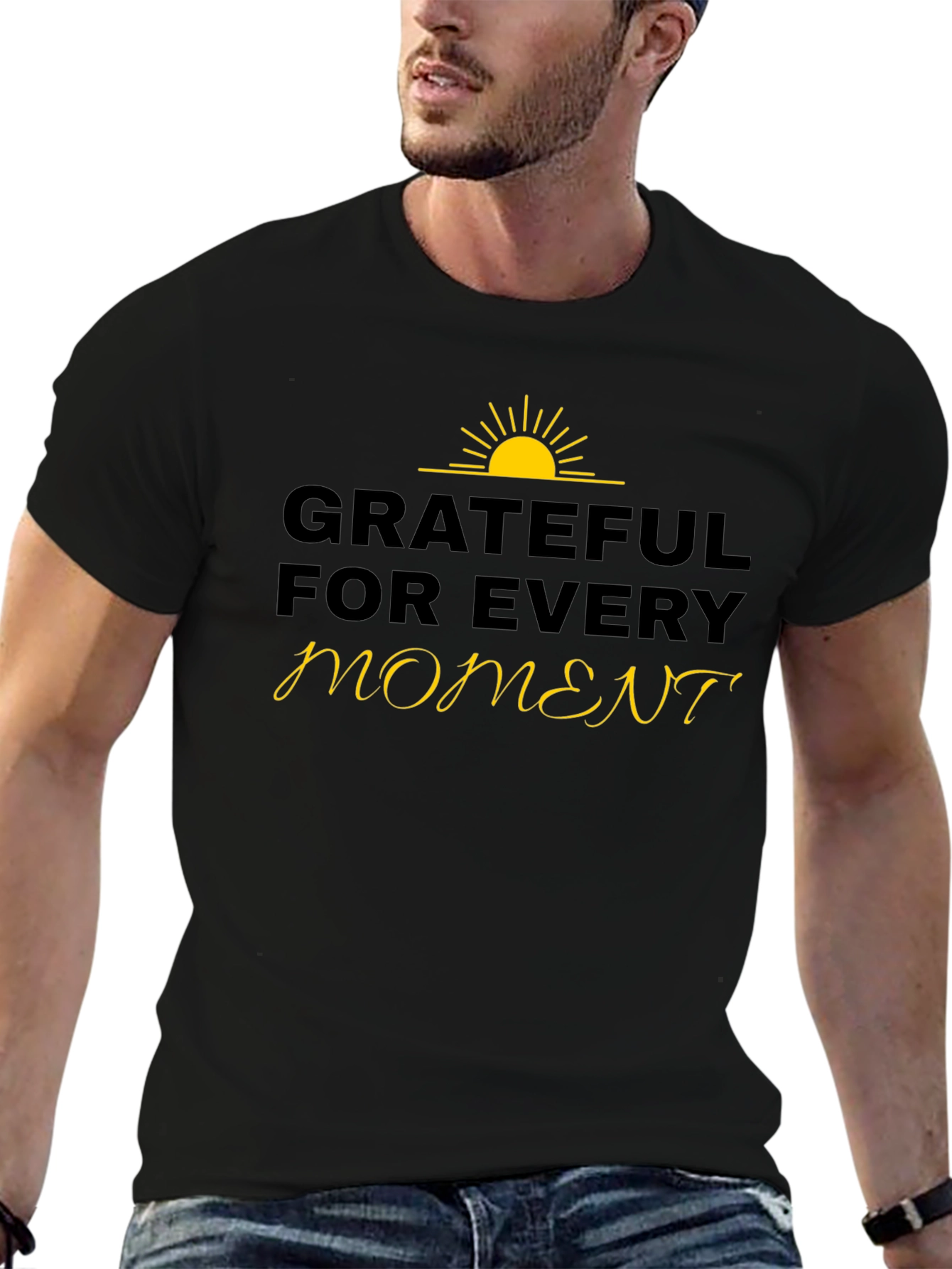 Grateful for Every Moment Black T-Shirt