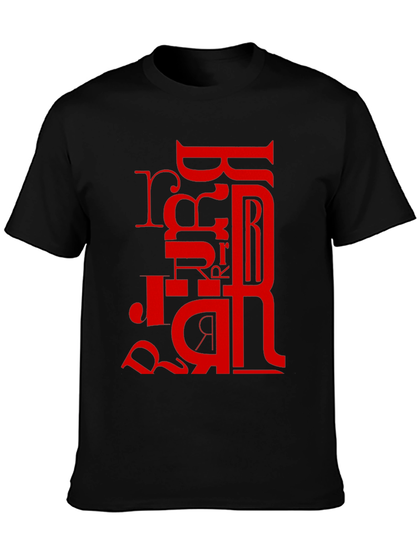 Red Letter Graphic Black T-Shirt