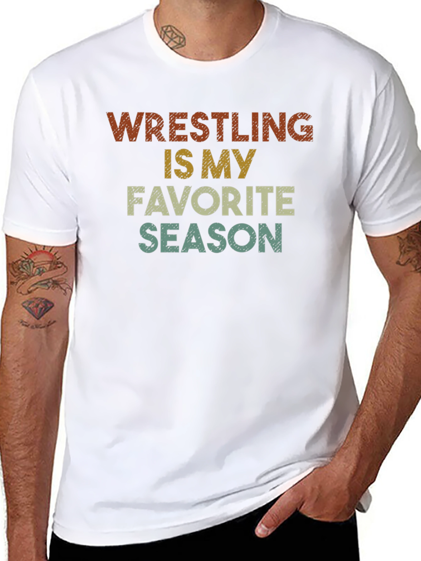 Wrestling Is My Favorite Season Retro T-Shirt