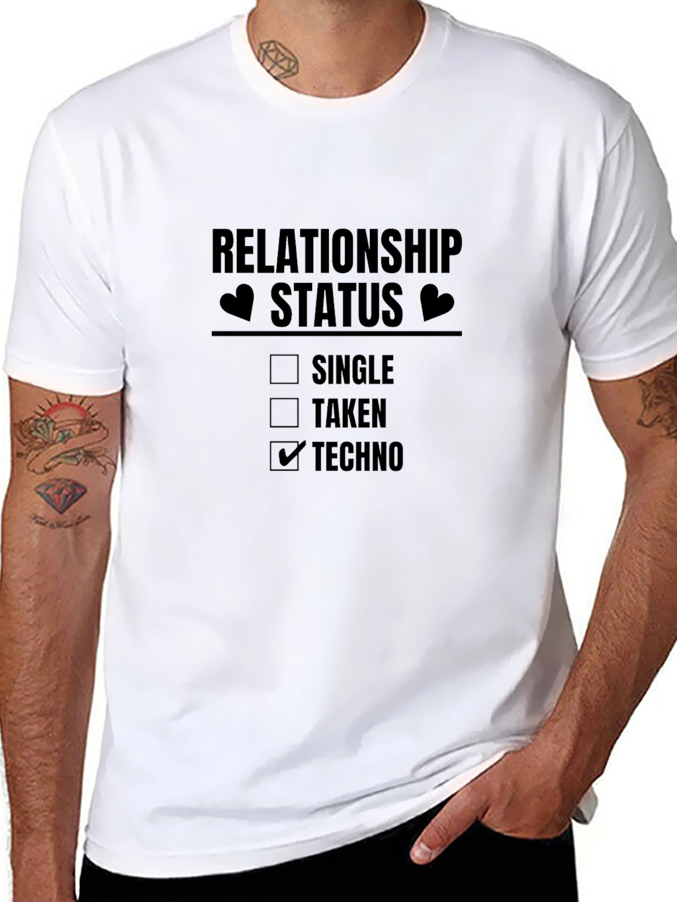 Techno Relationship Status Black T-Shirt