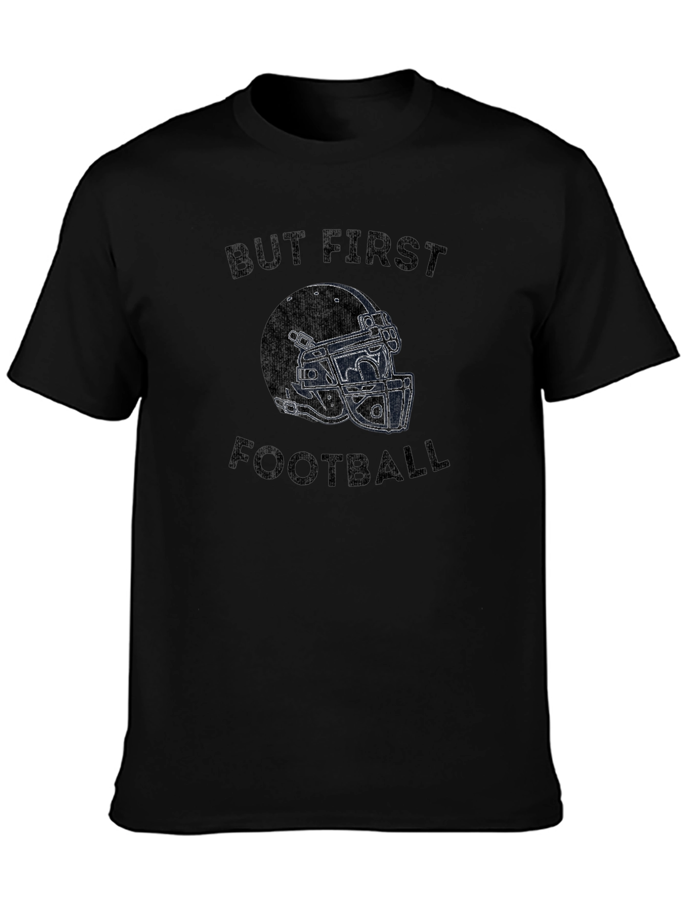 But First Football Black Graphic Tee