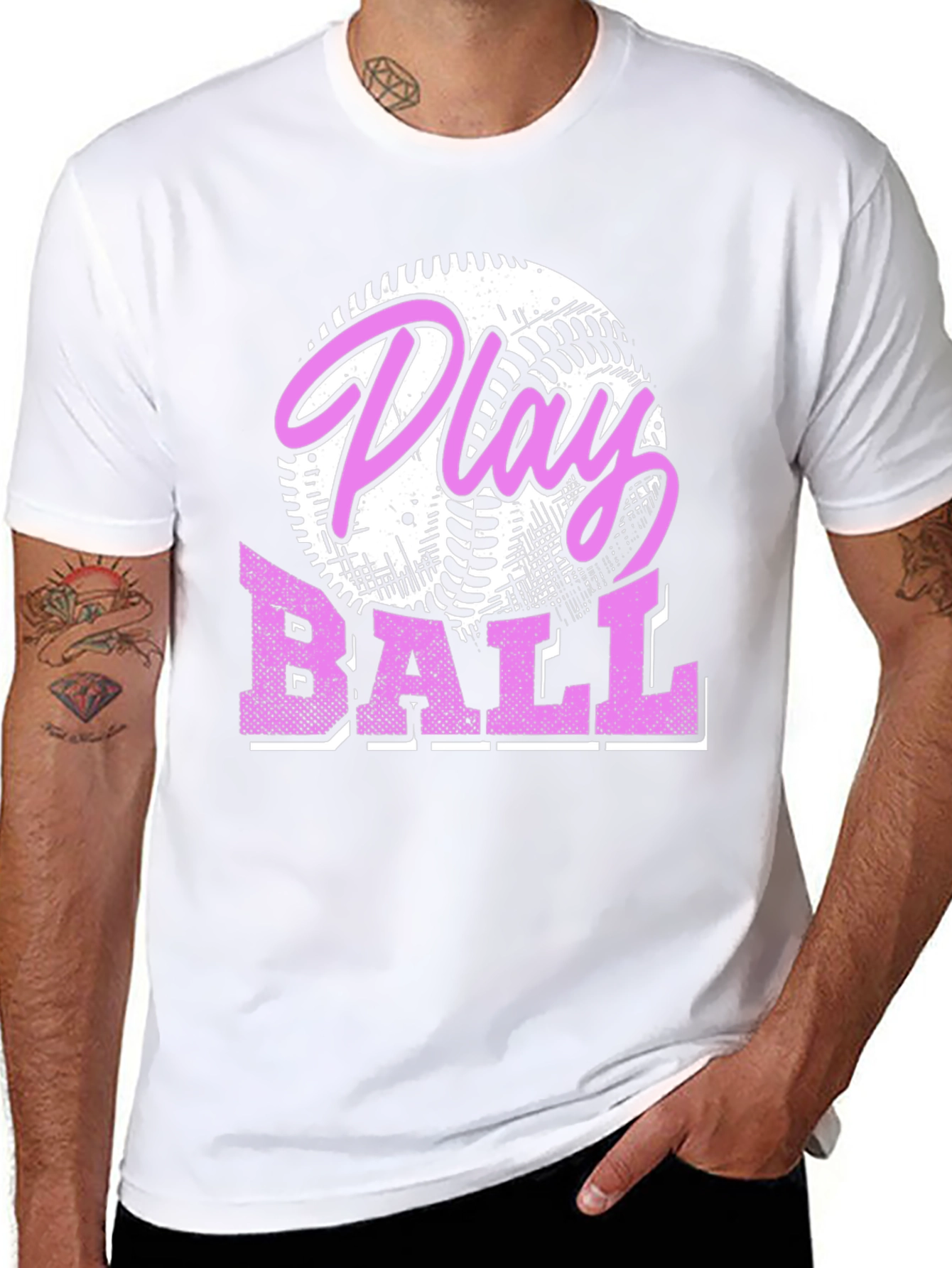 Play Ball Graphic Tee - Baseball Design T-Shirt