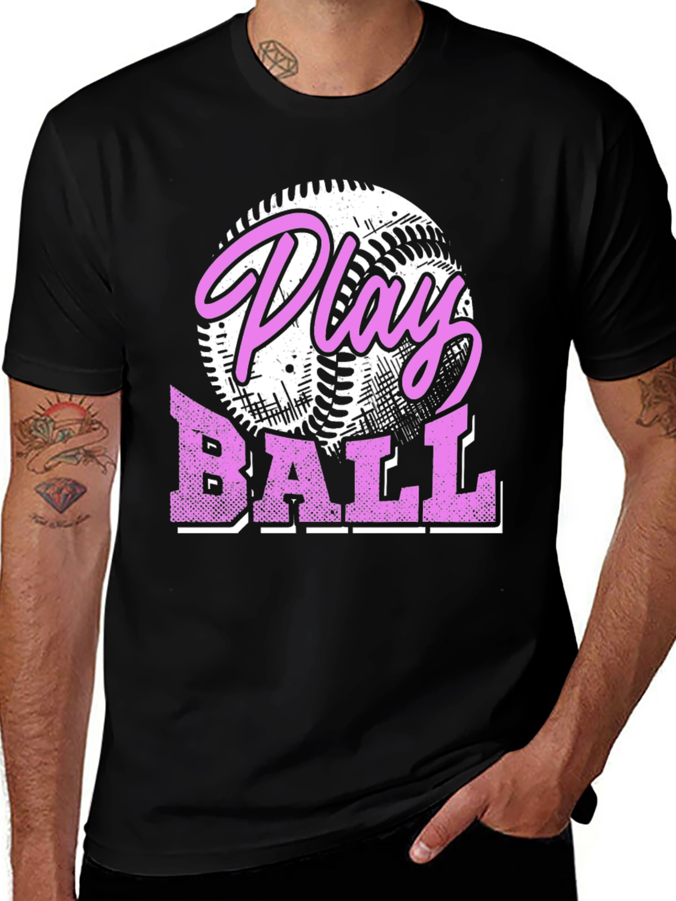 Play Ball Graphic Tee - Baseball Design T-Shirt