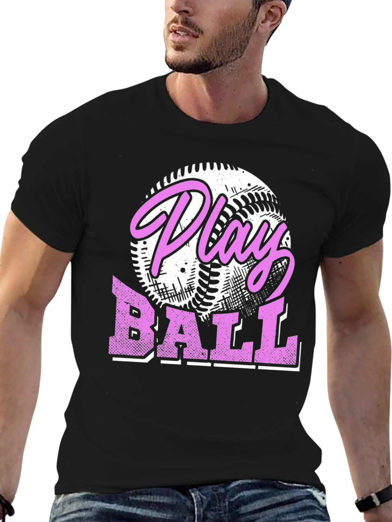 Play Ball Graphic Tee - Baseball Design T-Shirt