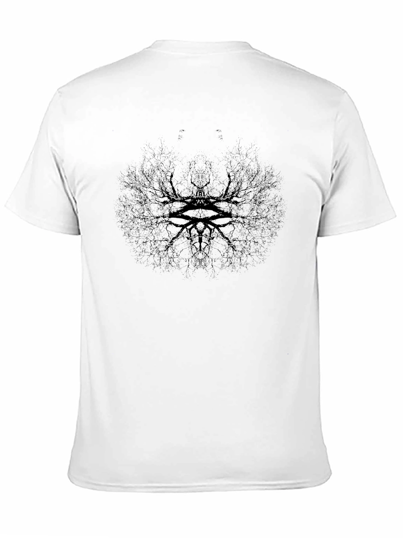 Mens Black Graphic Tee - Abstract Eye Tree Design