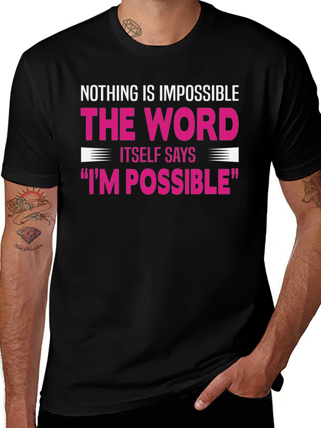 Motivational Graphic Tee - Nothing Is Impossible