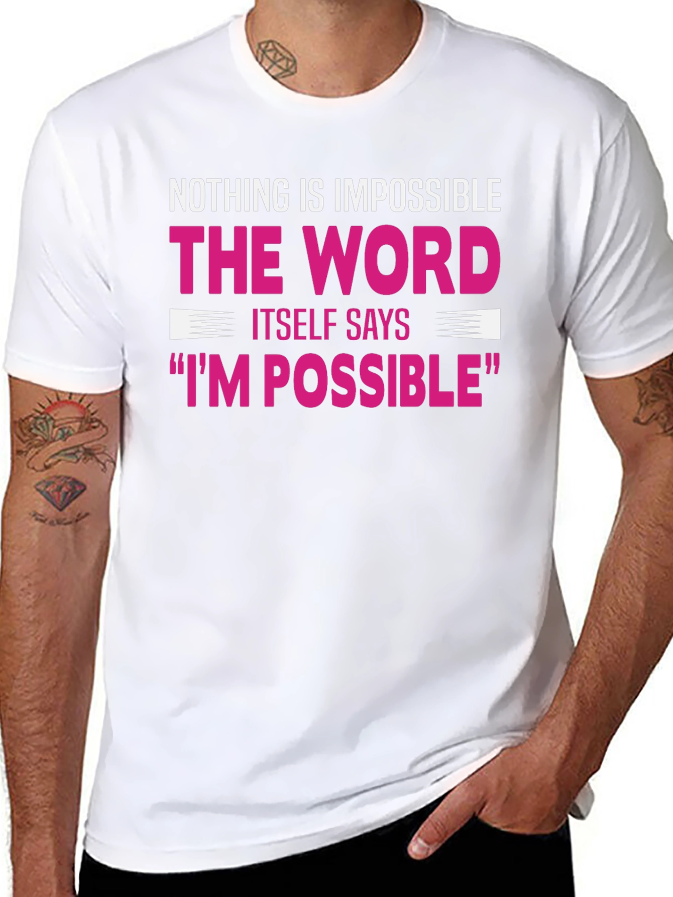 Motivational Graphic Tee - Nothing Is Impossible