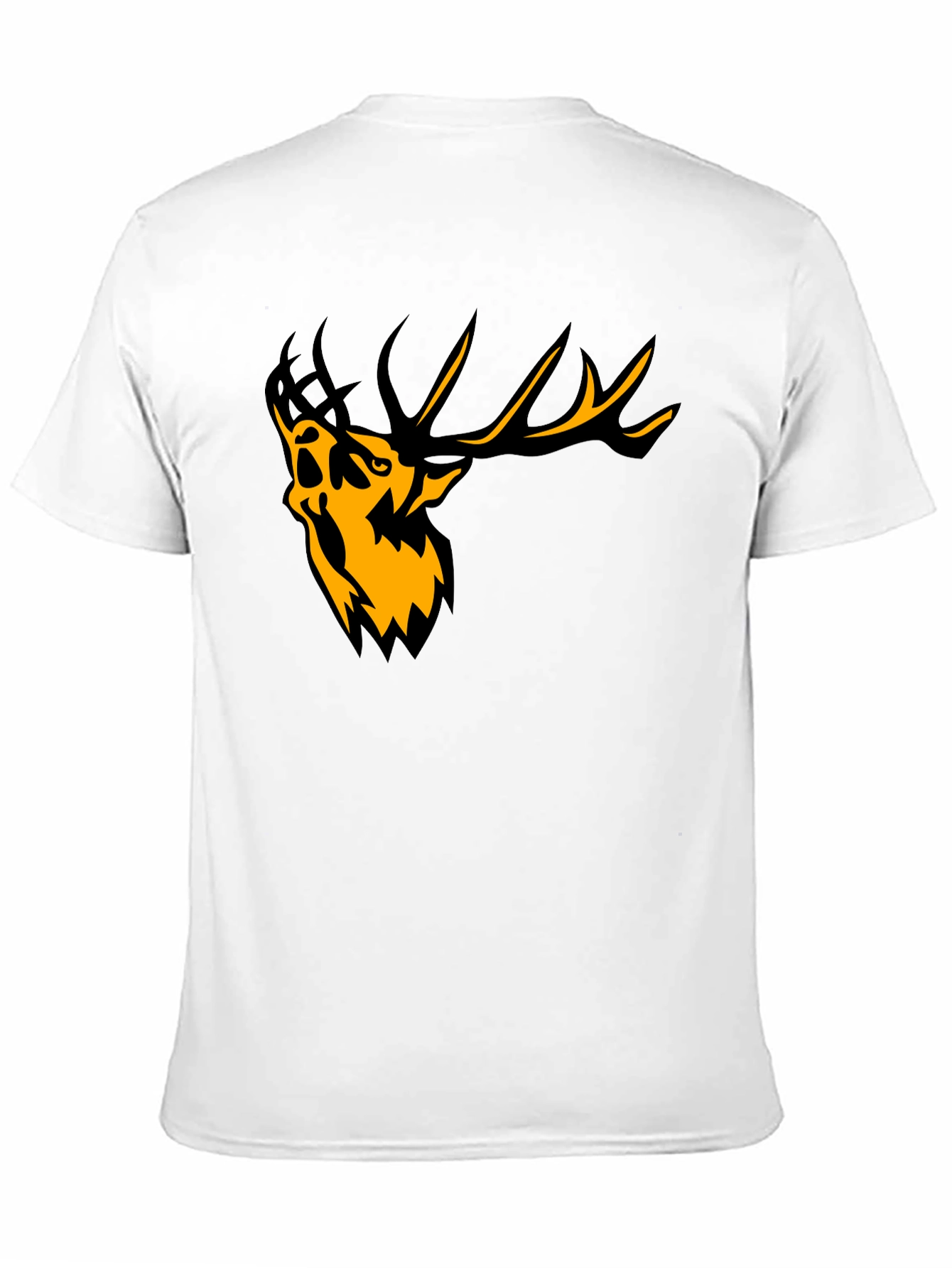 Mens Black Graphic Tee - Abstract Deer Design