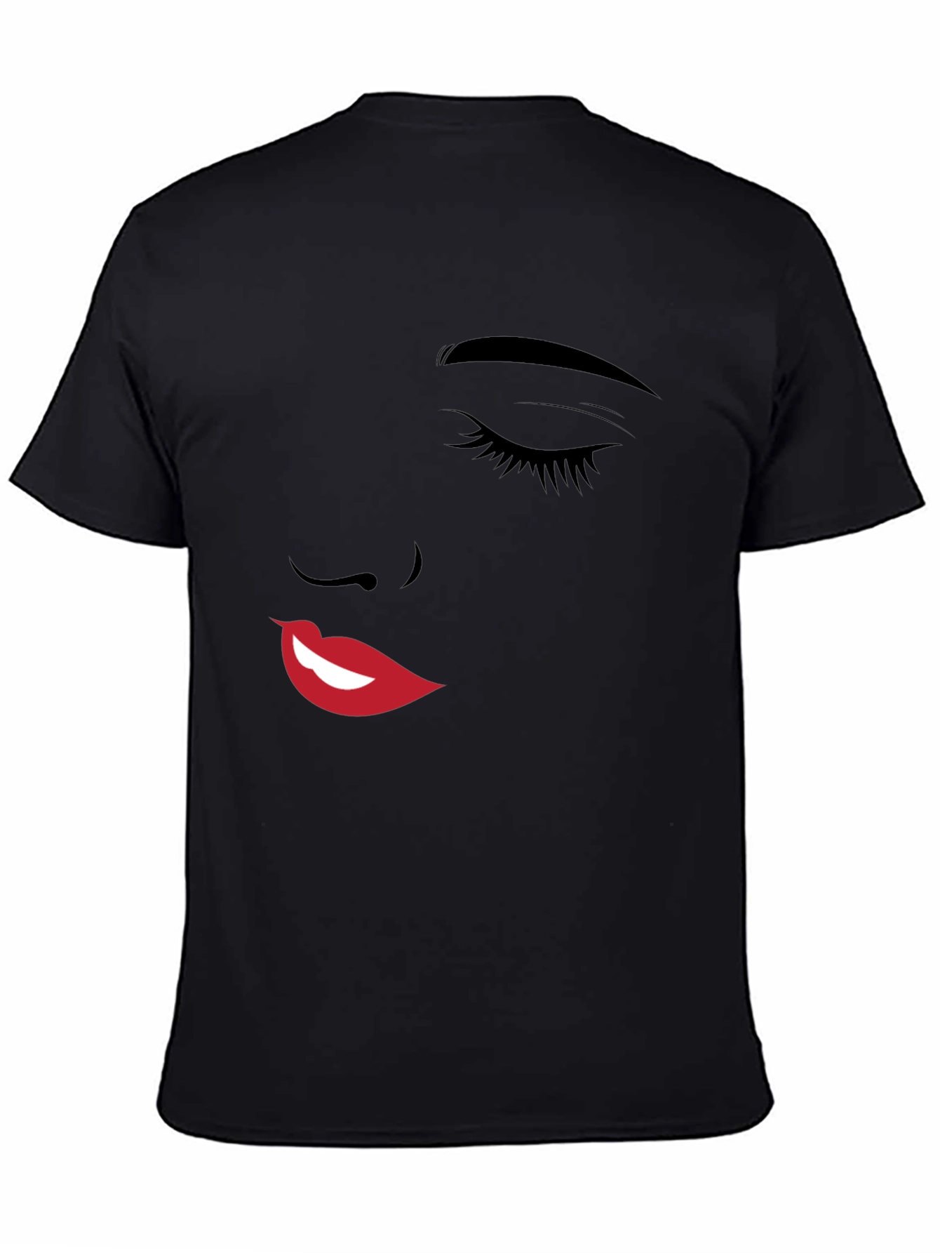 Abstract Face Graphic Black T-Shirt