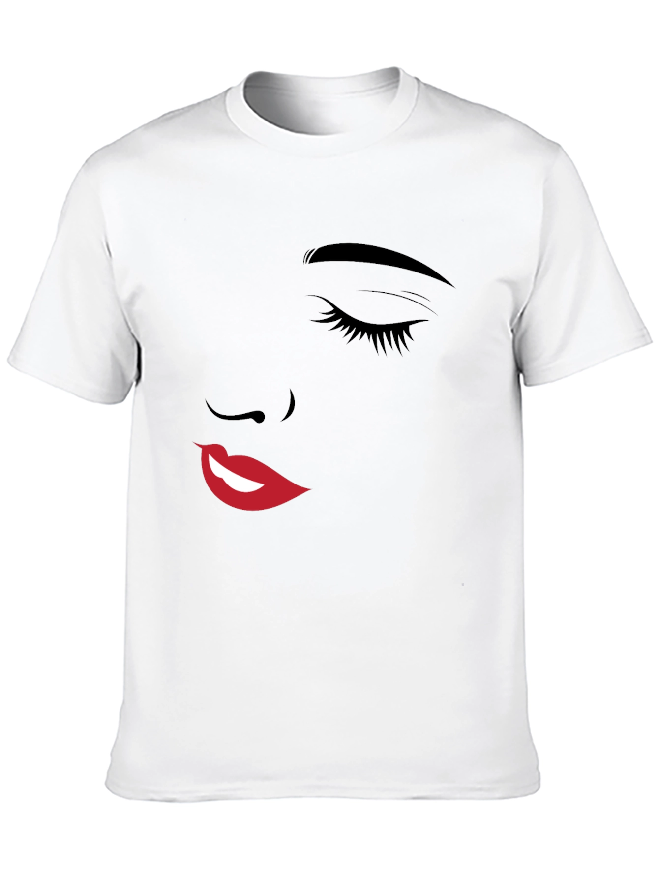 Abstract Face Graphic Black T-Shirt