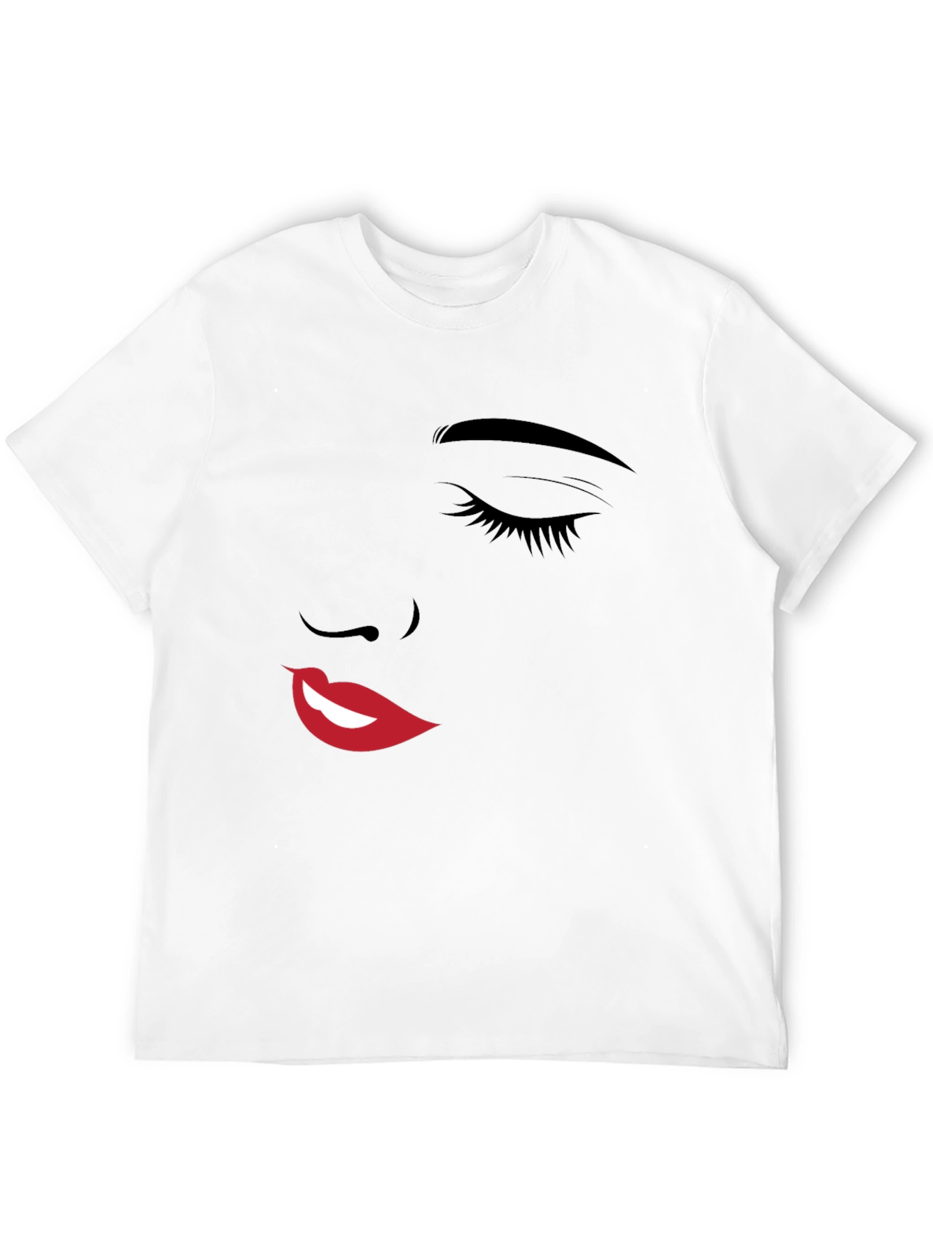 Abstract Face Graphic Black T-Shirt