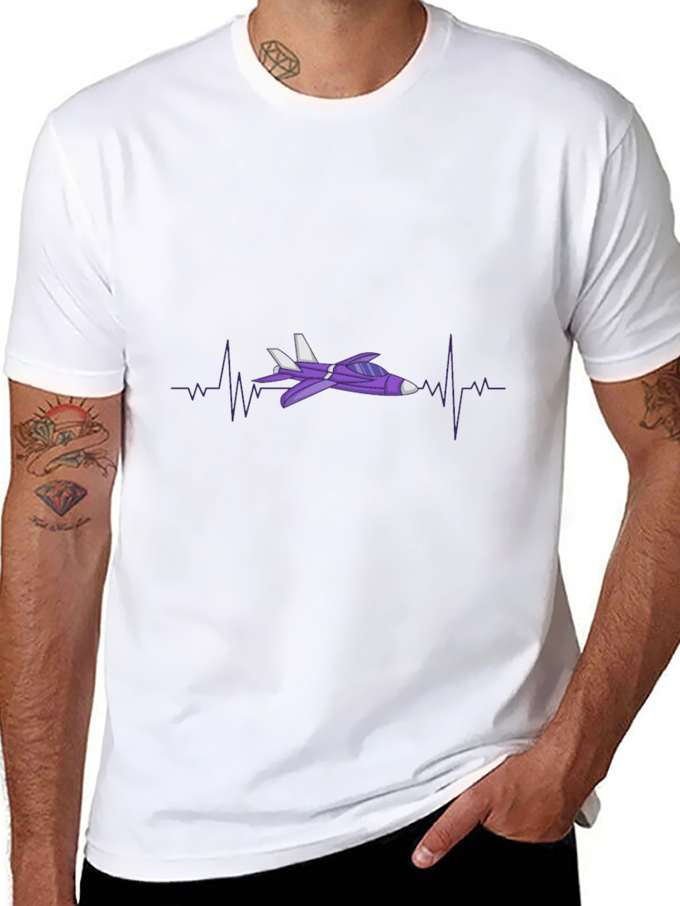 Jet Plane Heartbeat T-Shirt - Aviation Enthusiast Tee
