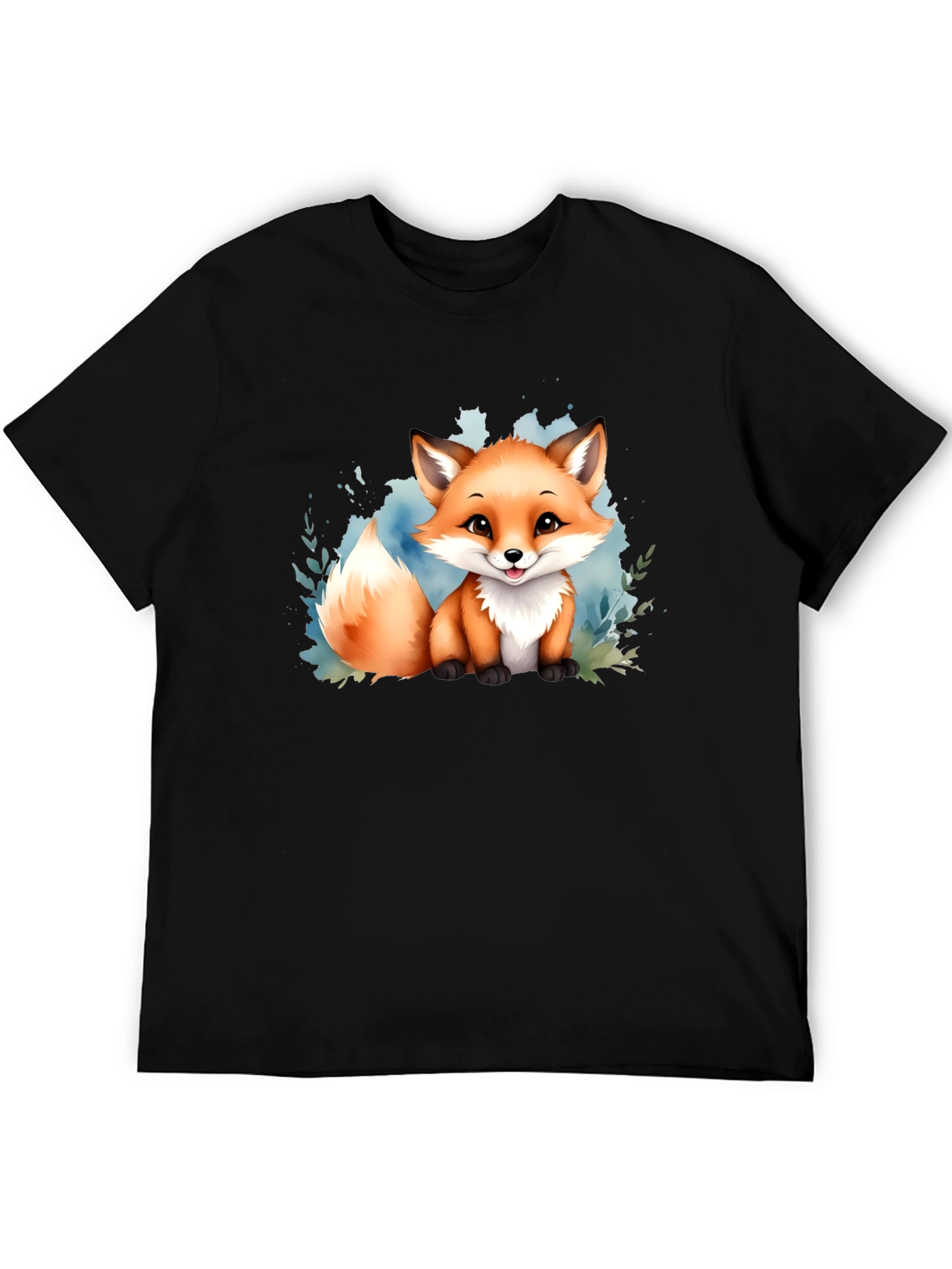 Cute Fox Graphic Tee - Black Unisex T-Shirt
