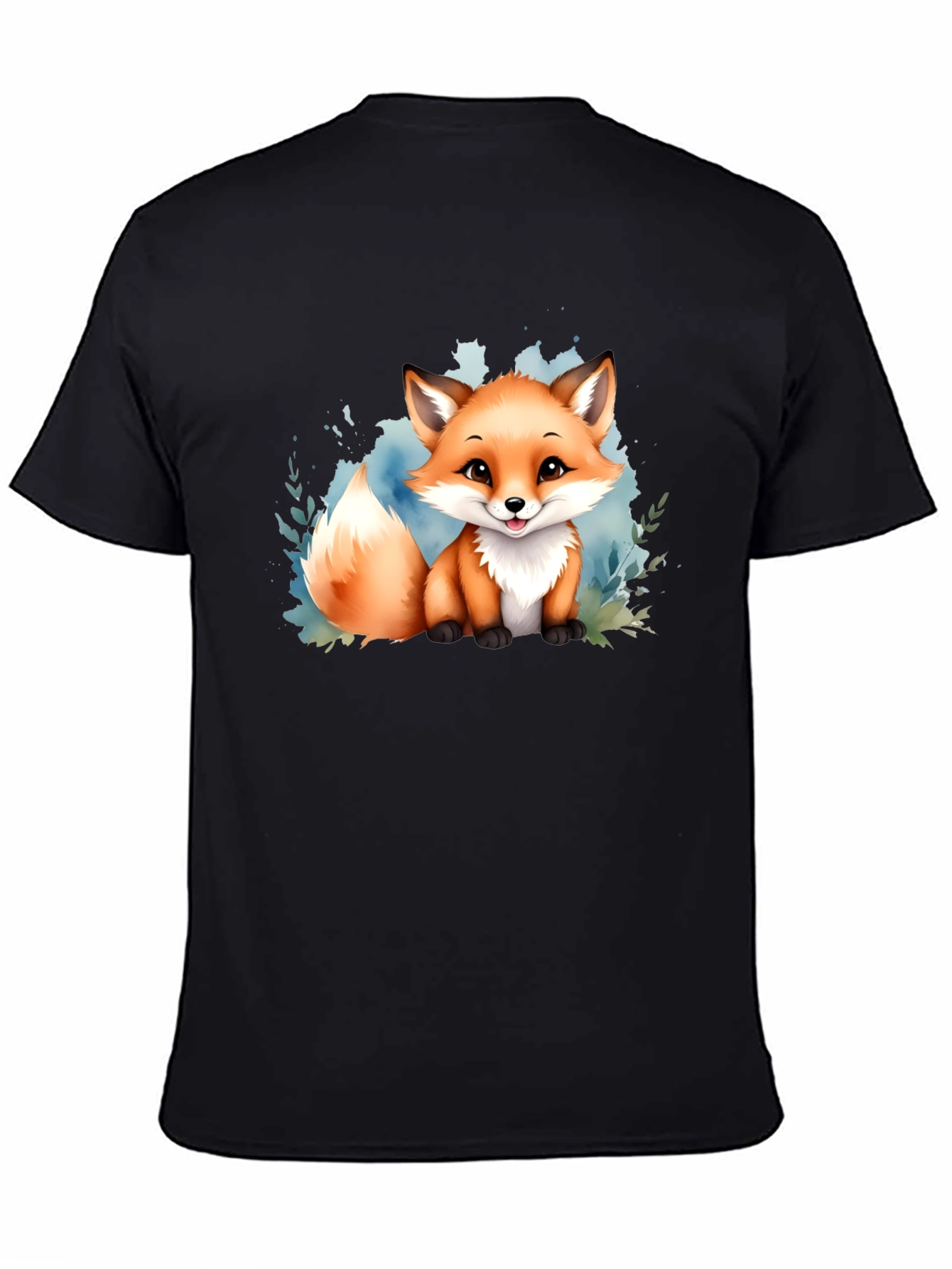 Cute Fox Graphic Tee - Black Unisex T-Shirt