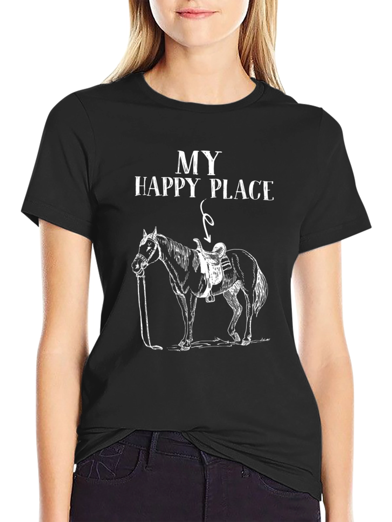 My Happy Place Horse Graphic T-Shirt