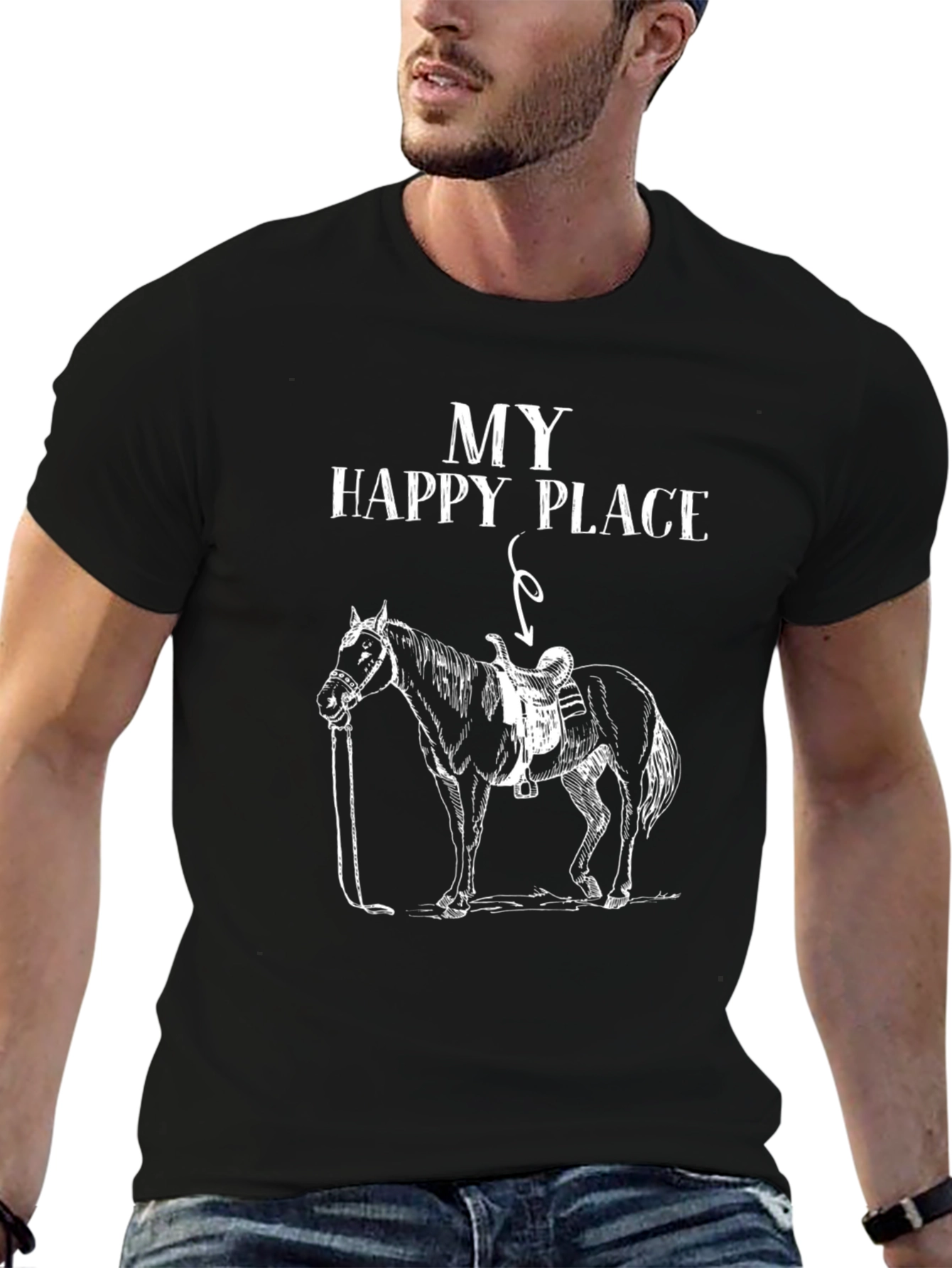 My Happy Place Horse Graphic T-Shirt