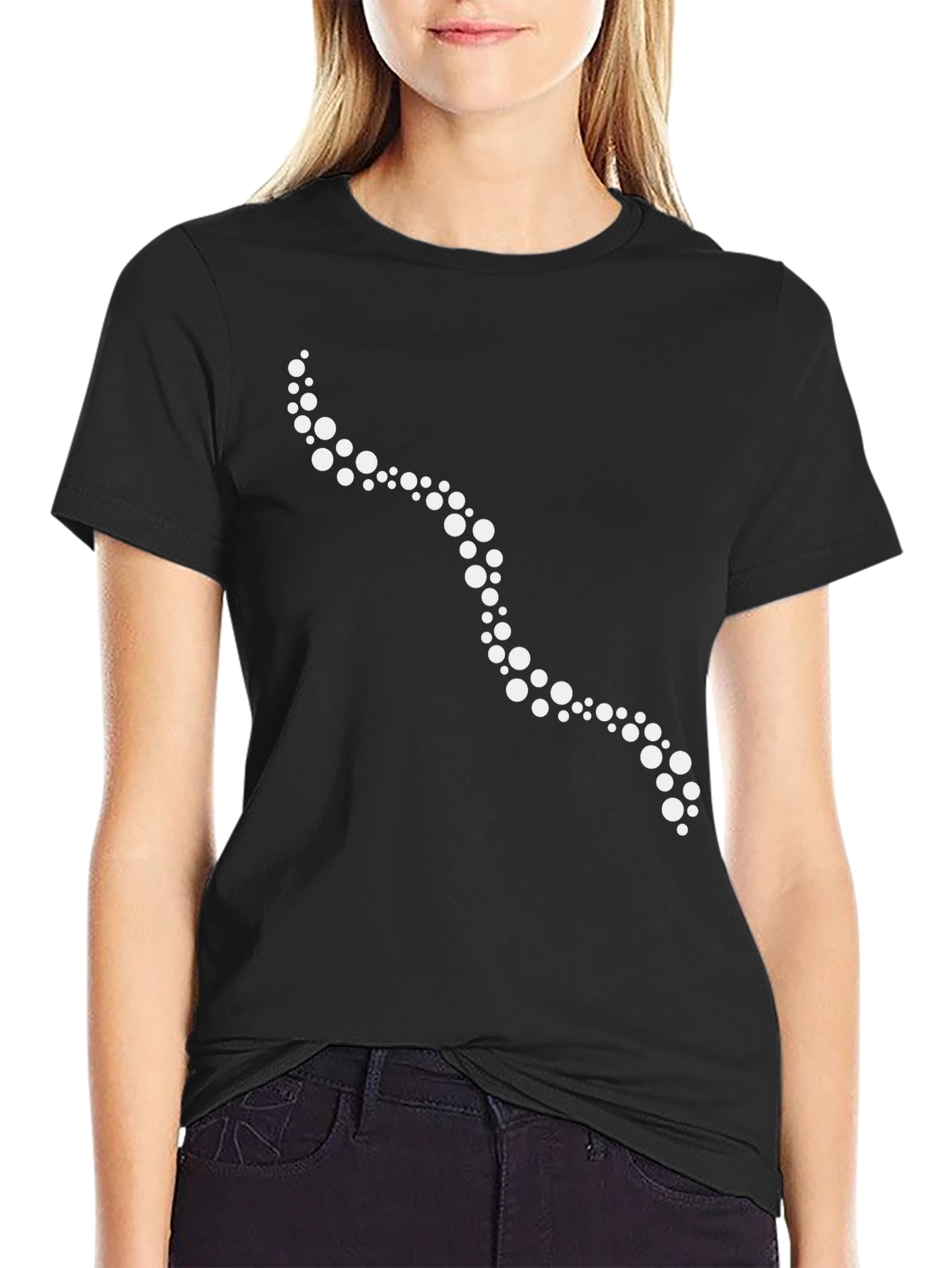 Abstract Dot Pattern Black T-Shirt