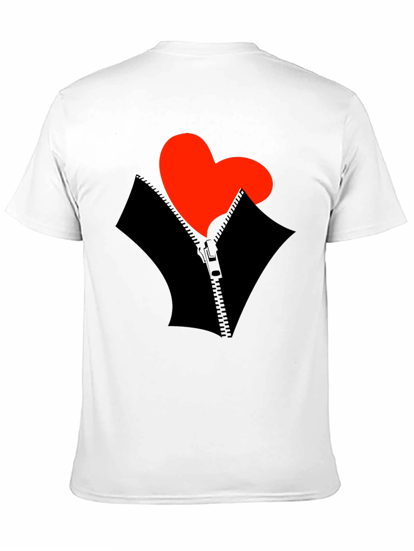 Heart Zipper Graphic Black T-Shirt