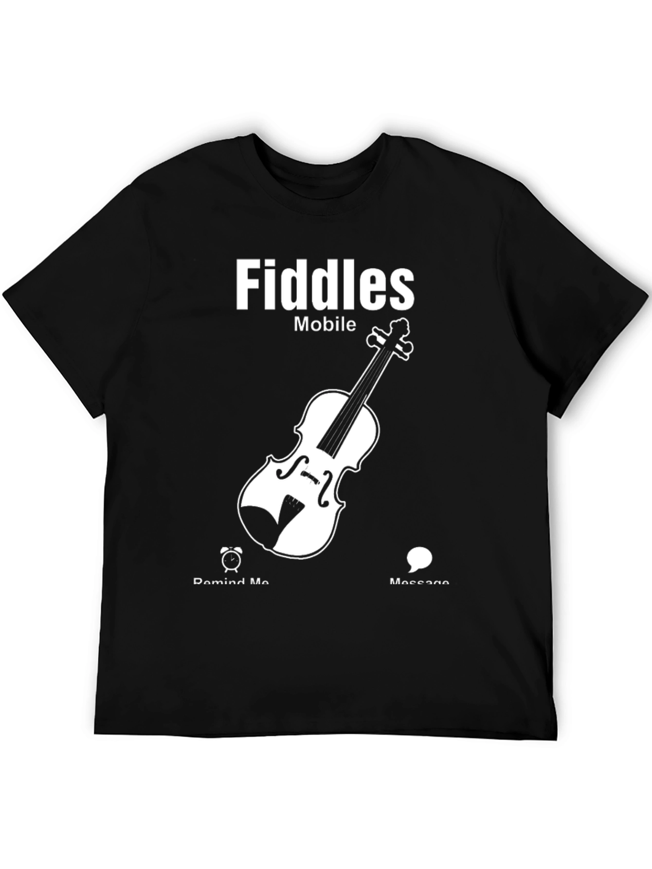 Fiddles Mobile Black T-Shirt Music Lover Tee