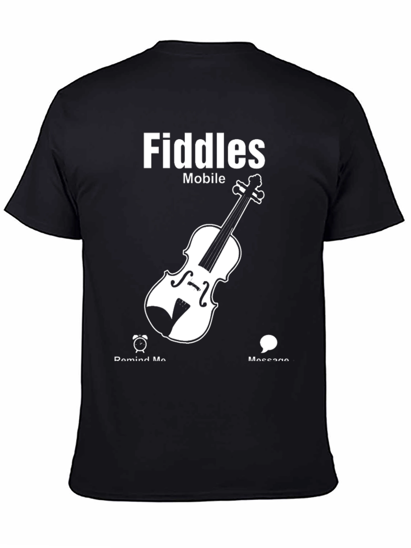 Fiddles Mobile Black T-Shirt Music Lover Tee