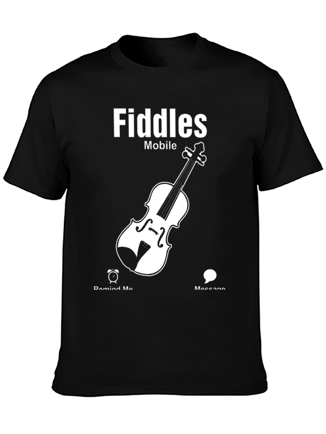 Fiddles Mobile Black T-Shirt Music Lover Tee
