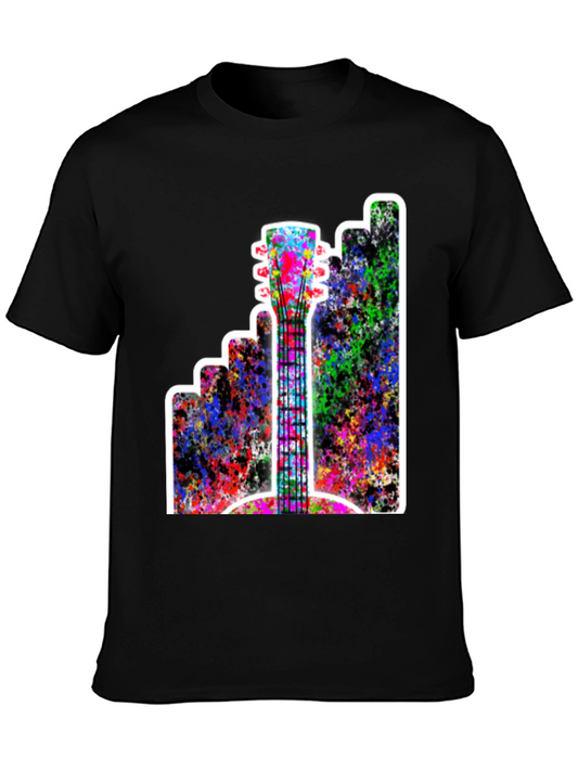 Abstract Guitar Graphic Tee - Music Lovers T-Shirt