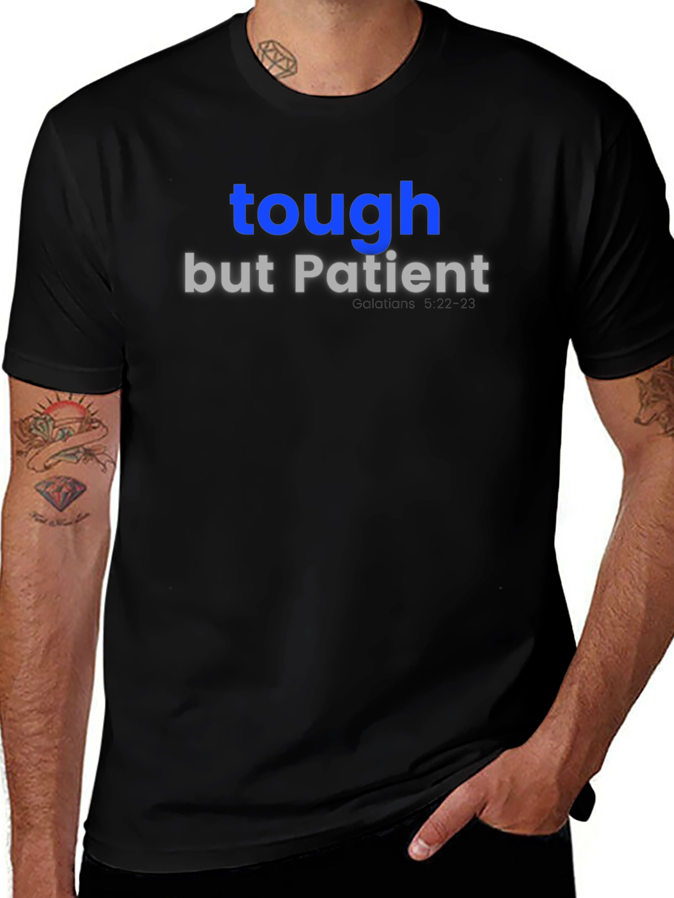 Tough But Patient Graphic Tee - Mens Black T-Shirt