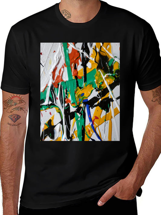 Abstract Paint Splatter Graphic Tee - Modern Art Shirt