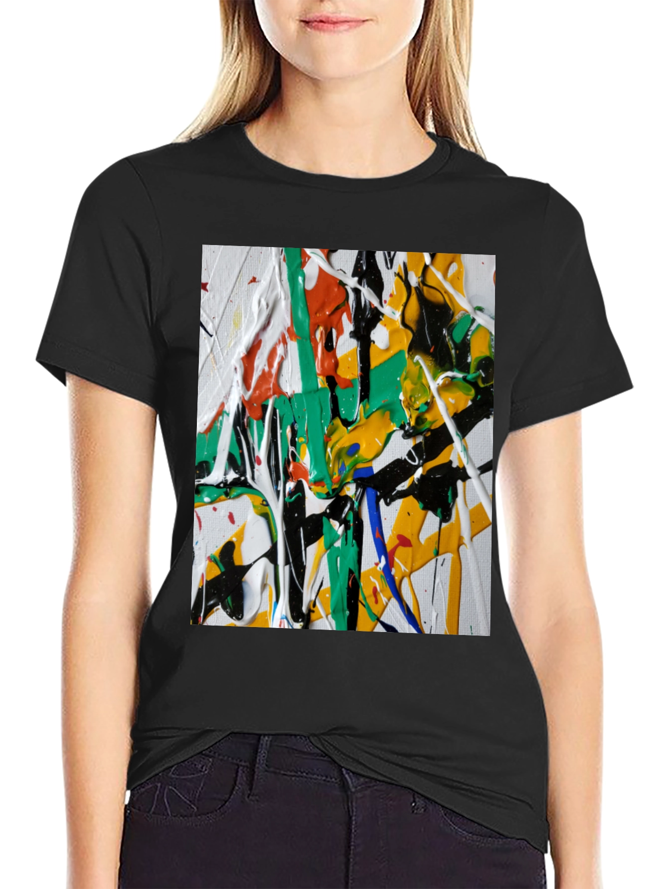 Abstract Paint Splatter Graphic Tee - Modern Art Shirt
