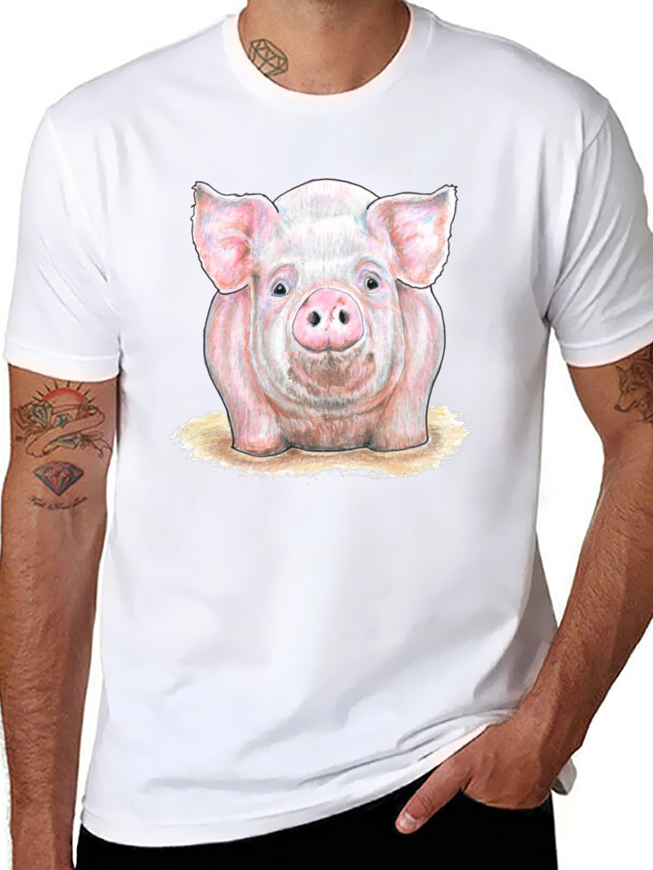 Pig Graphic T-Shirt - Black Cotton Tee