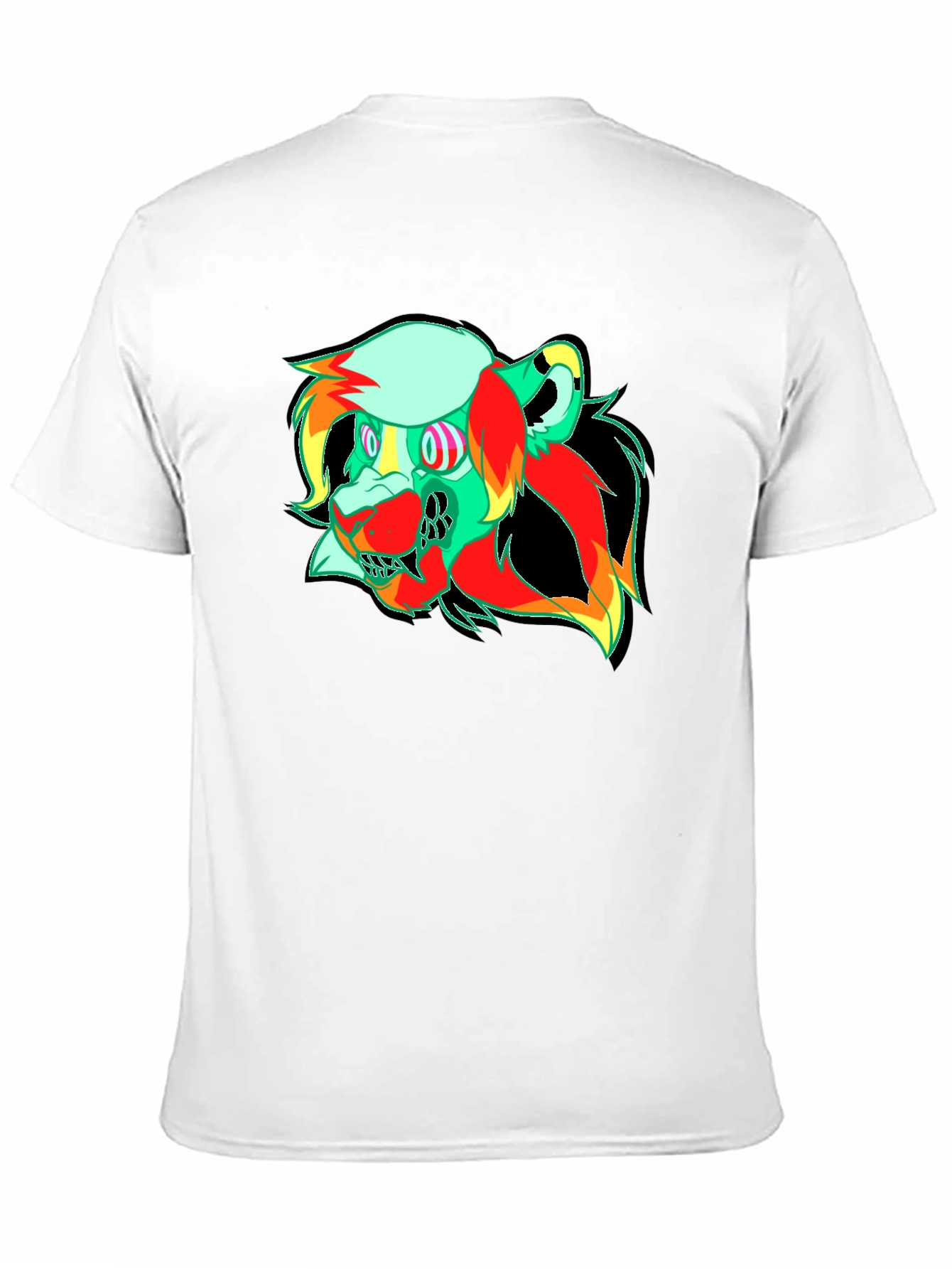 Vibrant Graphic Tee - Abstract Lion Head Design