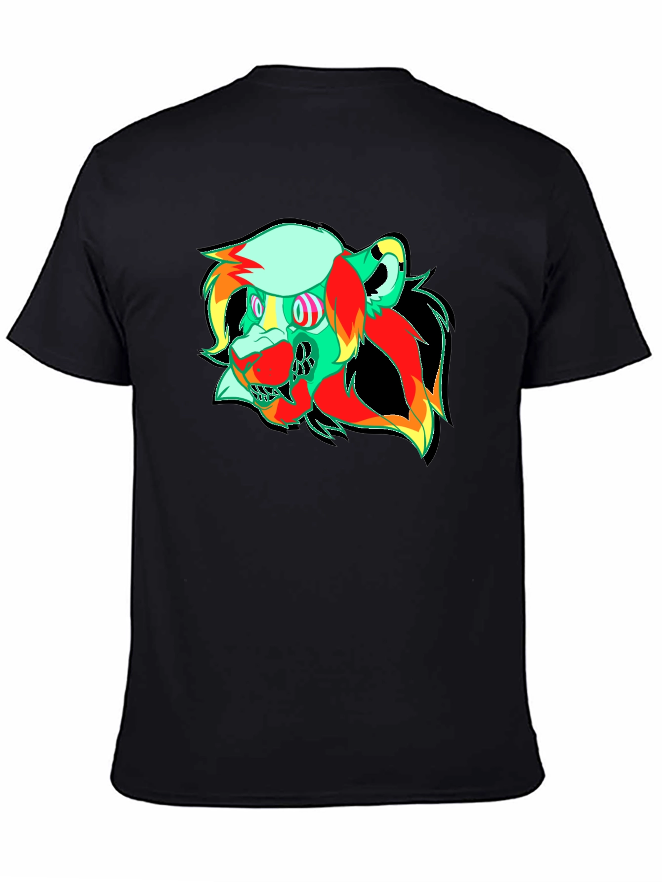 Vibrant Graphic Tee - Abstract Lion Head Design